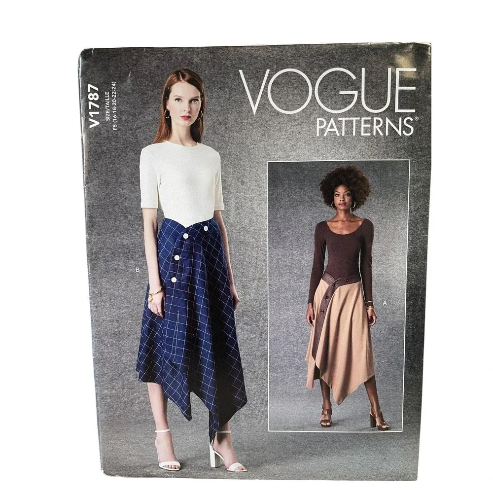 Vogue Patterns V1787 Misses Wrap Skirt Sizes 16-24 Modern Style